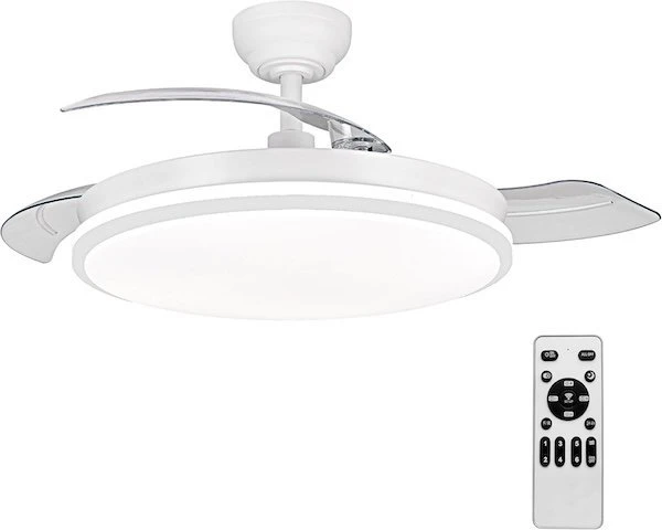 LEDUNI DC 30W ventilador de techo con aspas retráctiles